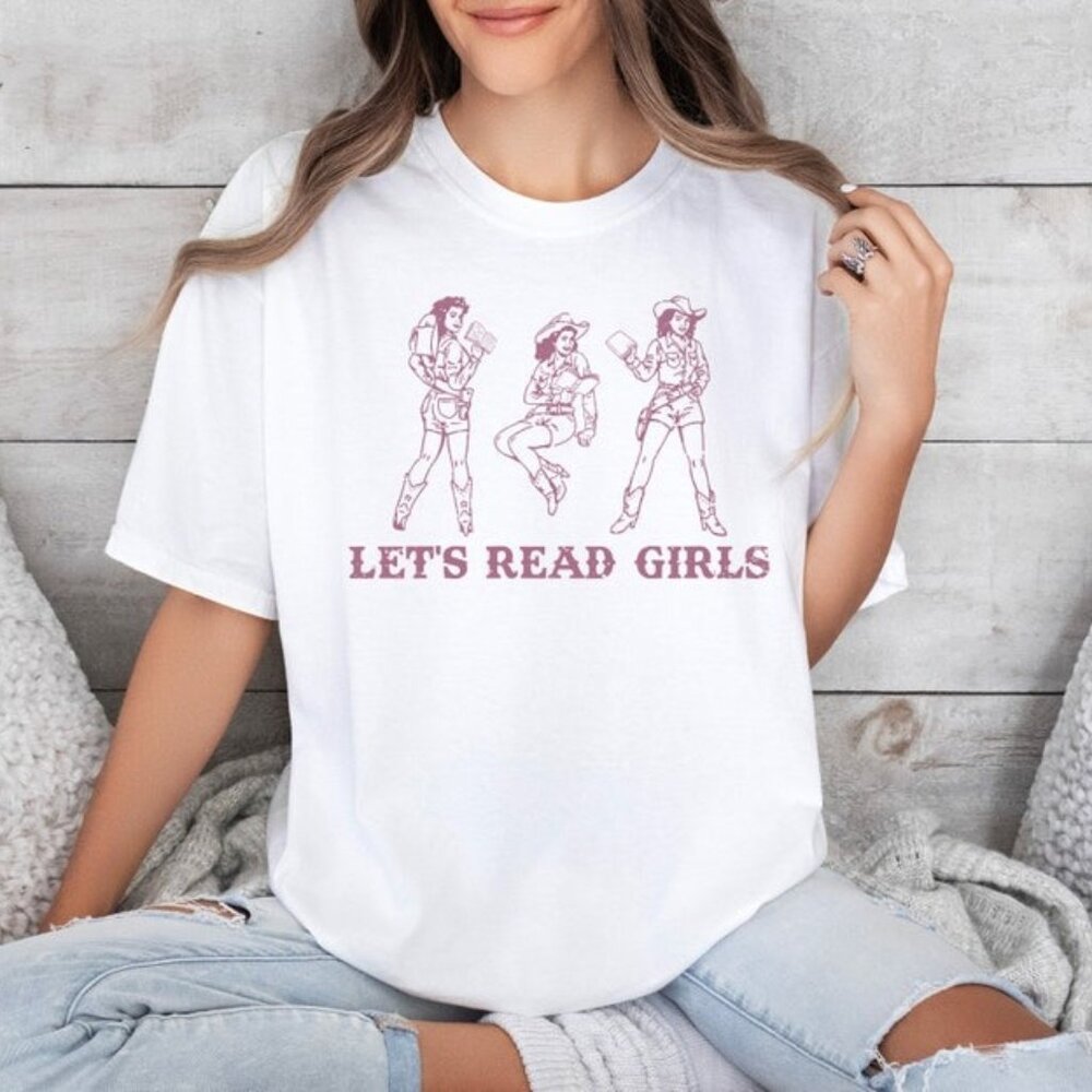 Bookish Cowgirl Shirt, Let_s Read Western Book Lover Shirt
